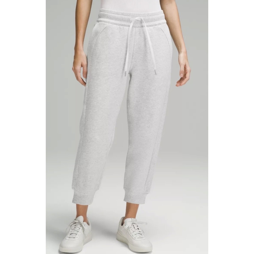 Lululemon Jogger Pants Womens 4 Gray French Terry Relaxed Tapered Drawstring
